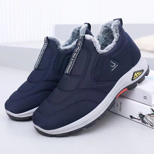 Sapatos masculinos grossos, de veludo, quentes e casuais de algodão esportivo