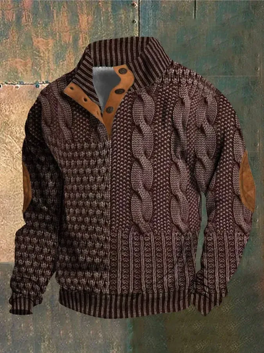 Férfi alkalmi vintage kasmír garbógombos ing
