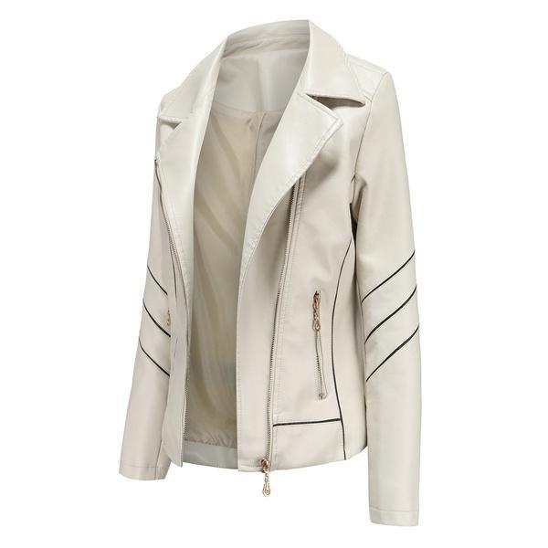 New Fashion Zip Jacket Vékony női bőrkabát