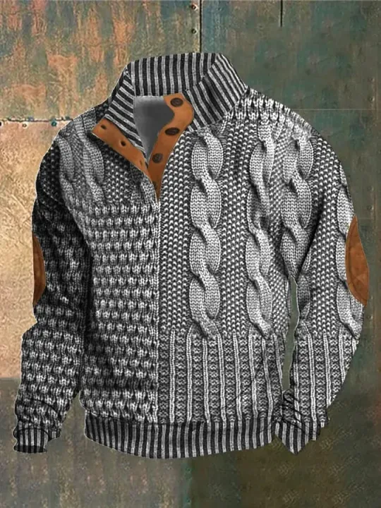 Férfi alkalmi vintage kasmír garbógombos ing
