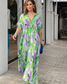 Novo vestido de Verão 2023 com decote em V para mulher