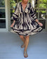 V neck three quarter sleeve dress