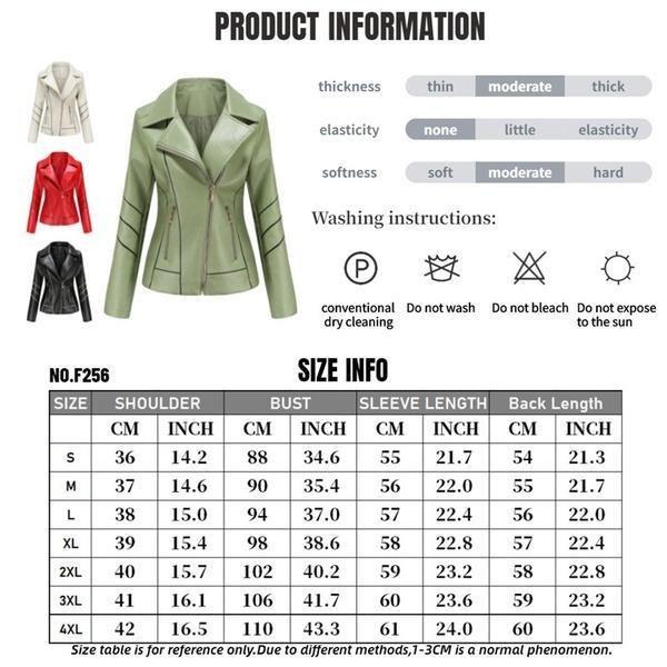 New Fashion Zip Jacket Vékony női bőrkabát