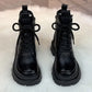 【35-40】 Sola grossa de lã de couro genuíno para mulheres Botas Martin