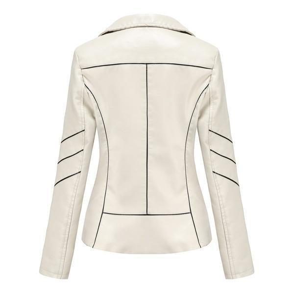 New Fashion Zip Jacket Vékony női bőrkabát