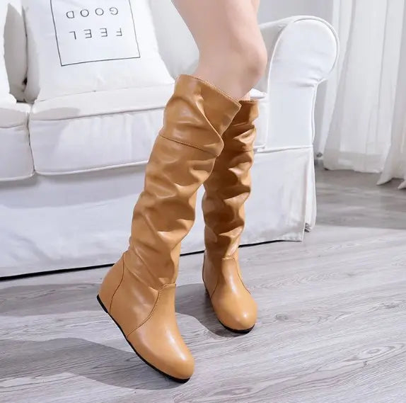 【35-43】Botas retrô femininas simples e bordadas de alto
