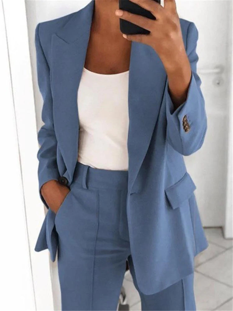 NOVO OUTONO EUROPEU E AMERICAN FASHION ESTREITO CARDIGAN COM PAR DE BLAZER TEMPERAMENTO 2024.