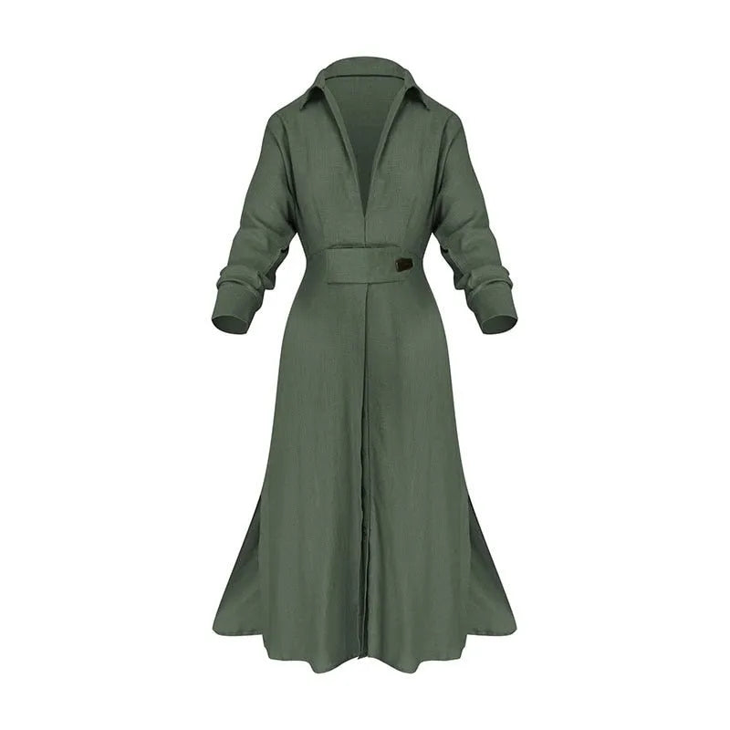 Rochie colorată cu mânecă lungă la modă
