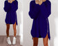 Vestido pulôver solto e solto com fecho de correr