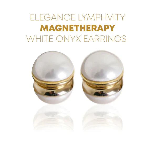 (Korlátozottan kapható 🔥 utolsó nap) Elegance Lymphvity MagneTherapy Fehér Onyx fülbevalók