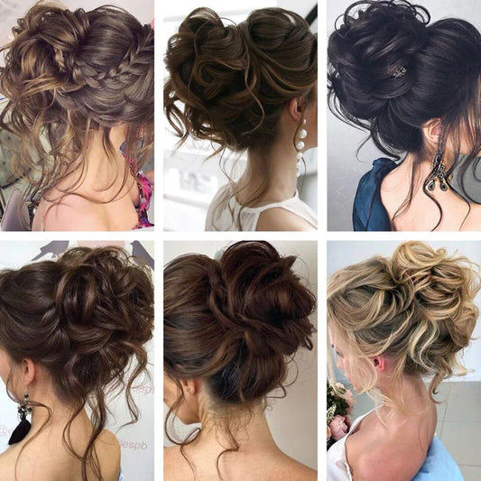 Scrunchie hosszabbítók rendetlen göndör kontyban