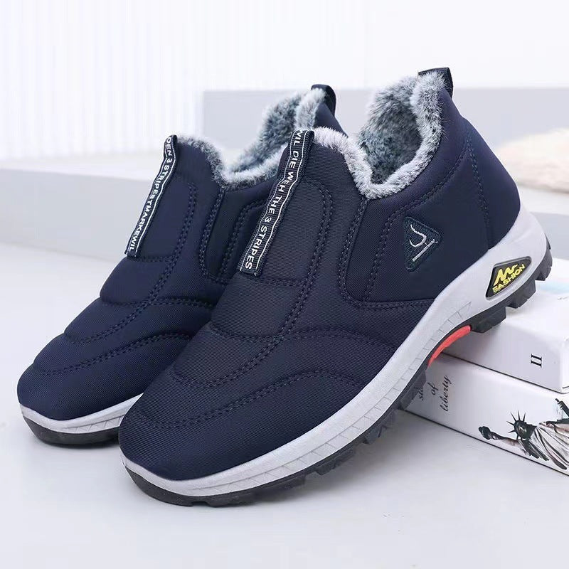 Sapatos masculinos grossos, de veludo, quentes e casuais de algodão esportivo