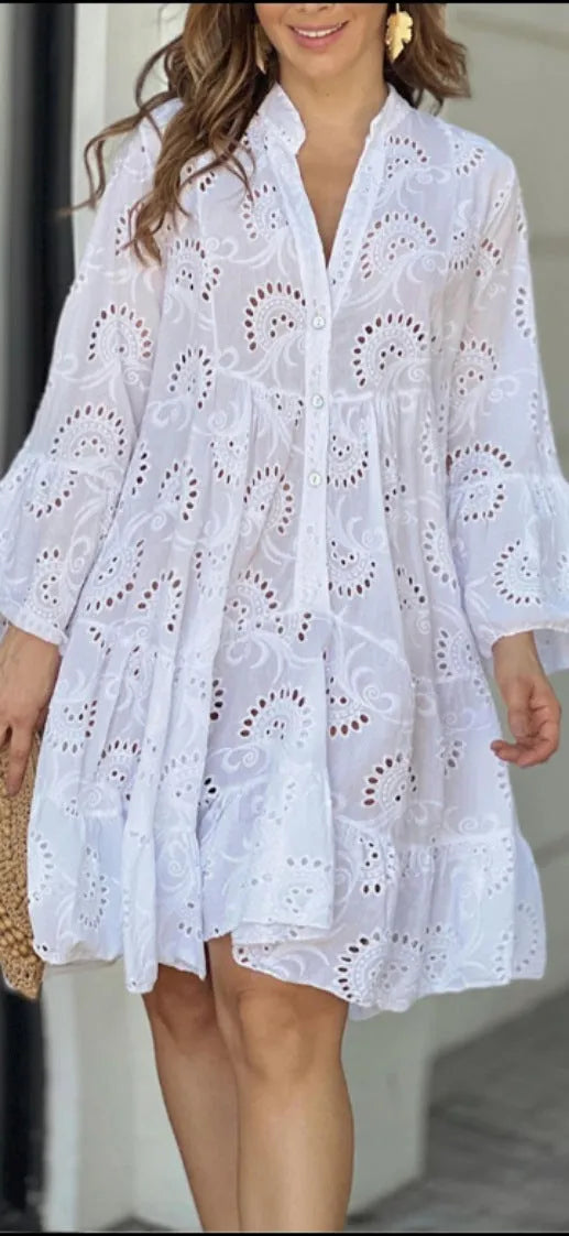[M-5XL] ROCHIE LARGI SEXY CU BRODERIE DIN DANTELA PE DECOLTEU