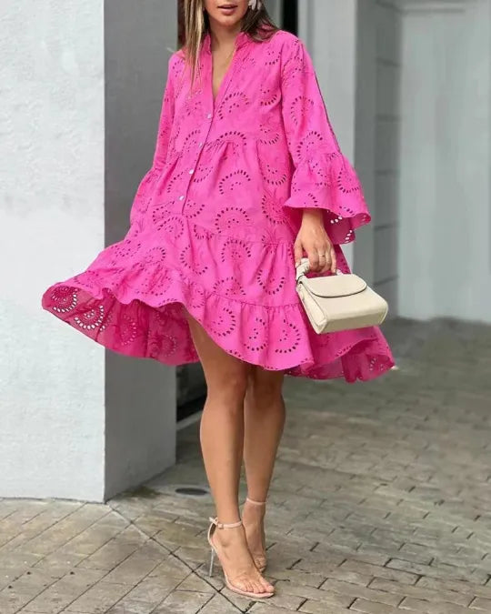 [M-5XL] ROCHIE LARGI SEXY CU BRODERIE DIN DANTELA PE DECOLTEU