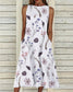 Groovy Plant Print ujjatlan Midi ruha
