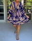 V neck three quarter sleeve dress