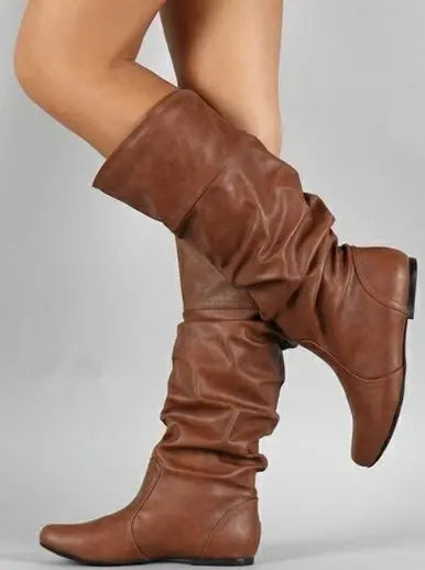 【35-43】Botas retrô femininas simples e bordadas de alto