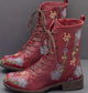 【35-43】 2023 Novas botas de mulher bordadas de outono e inverno.