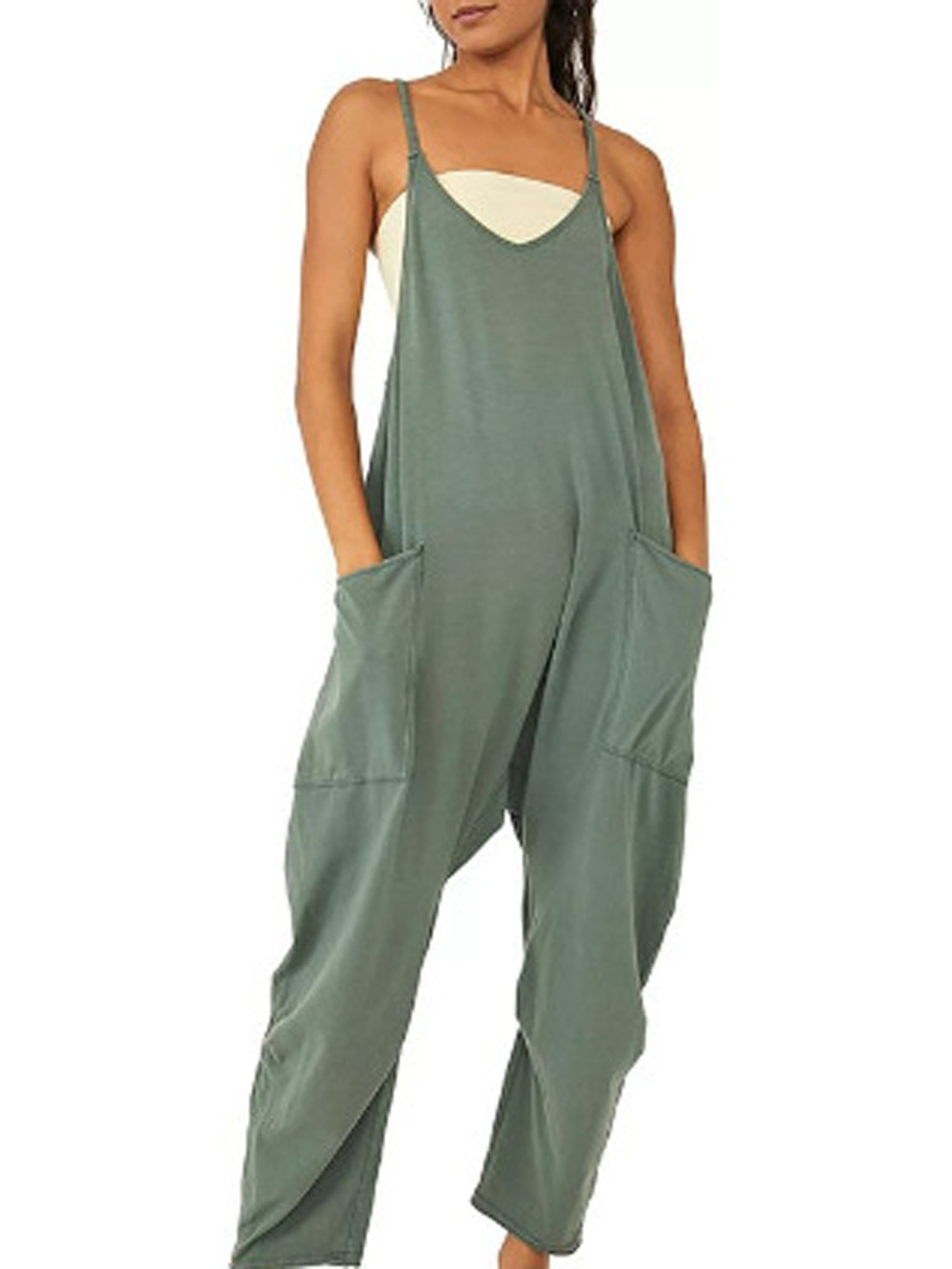 [S-4XL]overall széles nadrággal és zsebekkel