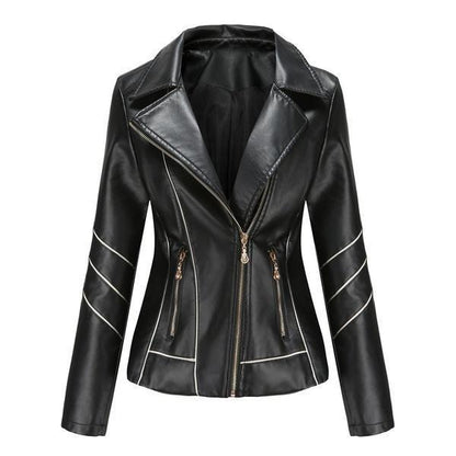 New Fashion Zip Jacket Vékony női bőrkabát